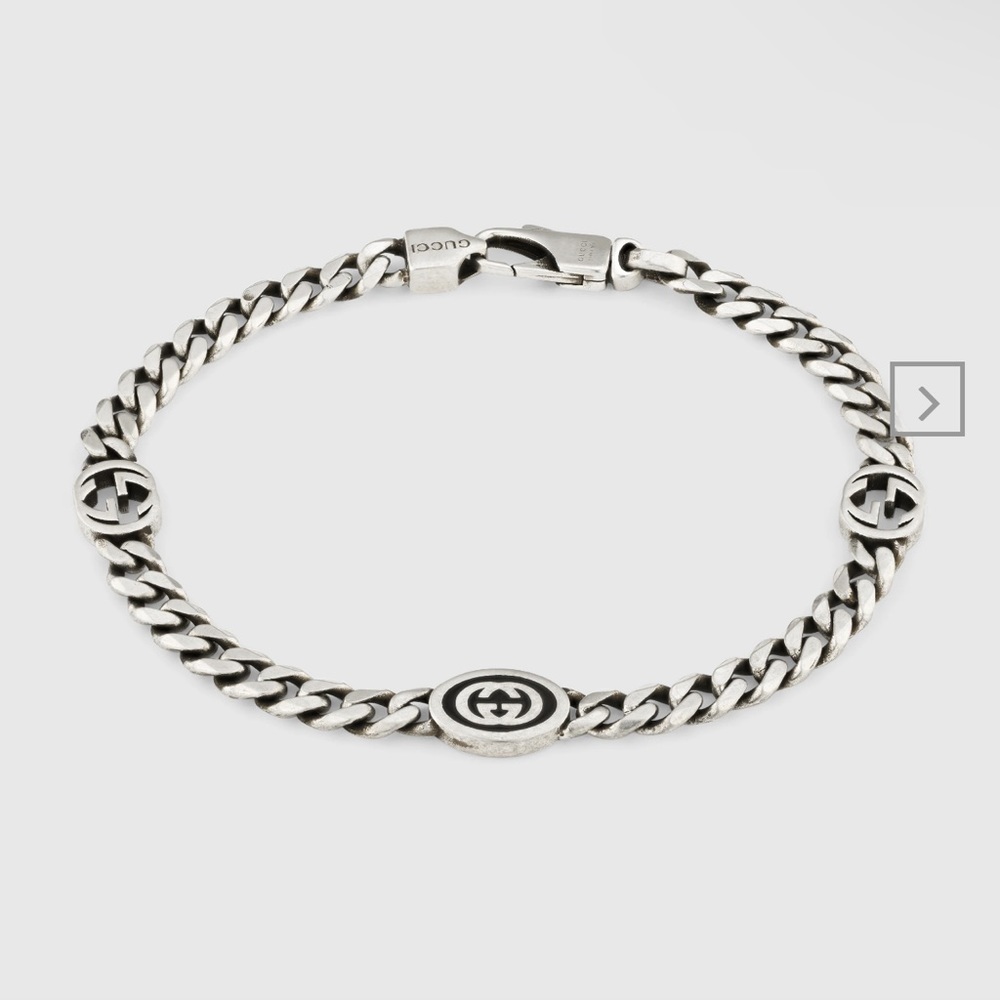 Gucci INTERLOCKING G BRACELET Gucci GG 925 sterling silver clasp closure